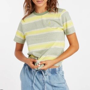 NWT Volcom Hyphen in Strypes Short Sleeve Striped Tee